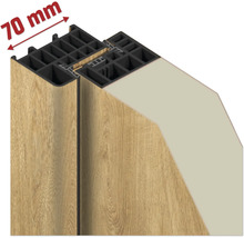 Detailansicht eines 70 mm breiten Türprofils.