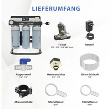 Osmoseanlage ARKA myAqua Umkehrosmoseanlage 400® optimale Leitungswasser-Aufbereitung, bis 400 Liter / Tag, enthält Kohle-, Fein- und Membranfilter, funktioniert ohne Strom, ohne Chemie