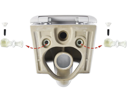 Befestigungsmaterial für eine Toilette