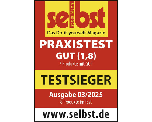 Selbst ist der Mann logo, Do-it-yourself Magazin, Praxistest Gut (1,8), Testsieger Ausgabe 03/2025