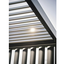 Pergola Biohort 4x3 inkl. beweglichen, isolierten Lamellendach für geringere Geräuschentwicklung und Wärmeabstrahlung 404,5 x 312 cm quarzgrau-metallic