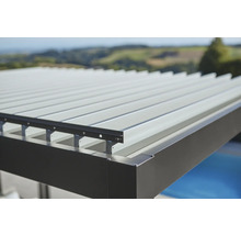 Pergola Biohort 4x3 inkl. beweglichen, isolierten Lamellendach für geringere Geräuschentwicklung und Wärmeabstrahlung 404,5 x 312 cm quarzgrau-metallic
