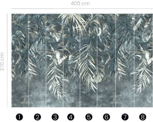 Fototapete mit Blättermotiv, Größe 400 cm x 270 cm