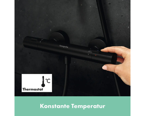 Aufputz Duschthermostatarmatur mit Handbedienung und Thermostat-Symbol