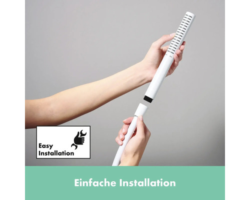 Bild zeigt eine Handbrause mit einfacher Installation.