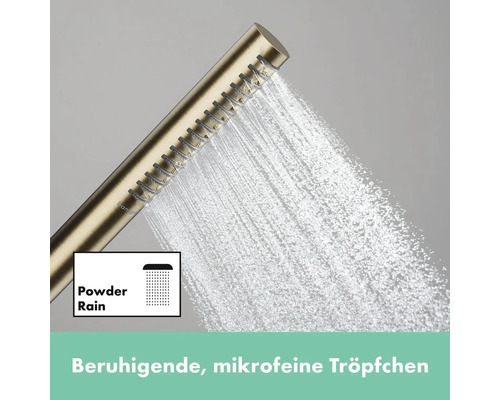 Handbrause mit PowderRain Strahlart im Betrieb