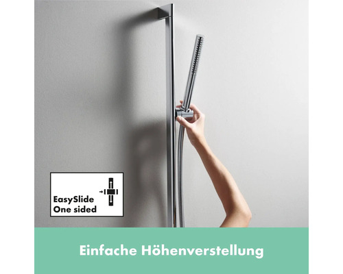 Brausestange mit Handbrause und einfacher Höhenverstellung