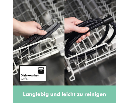 Flexibler Brauseschlauch zur Reinigung in der Spülmaschine