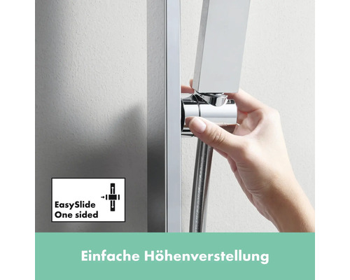 Duschstange mit Brausekopf und einfacher Höhenverstellung