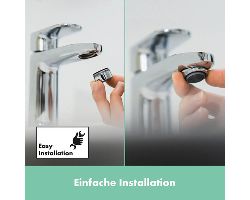 Installation eines Wasserhahnbelüfters an einem Wasserhahn