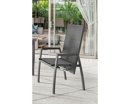 Gartensessel mit Aluminiumrahmen und hoher Rückenlehne