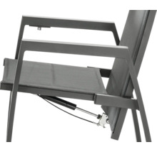 Gartenmöbelset Destiny Costa Garda 4-Sitzer 5 tlg. anthrazit, Aluminium + Textilene + Keramik, ausziehbar, stapelbar, Rückenlehne verstellbar