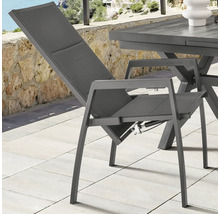 Gartenmöbelset Destiny Costa Garda 4-Sitzer 5 tlg. anthrazit, Aluminium + Textilene + Keramik, ausziehbar, stapelbar, Rückenlehne verstellbar