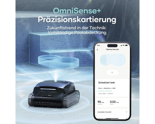 Poolreinigungsroboter mit Smartphone App zur Steuerung und Überwachung