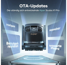 Aiper Scuba X1 Pro Poolroboter für Pools bis zu 200 m², kabellose Reinigung von Boden und Wänden und Wasserlinie, 25.000 l/h Durchflussrate, 180 Minuten Akkulaufzeit