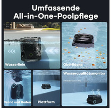 Aiper Scuba X1 Pro Max Poolroboter für Pools bis zu 300 m², kabellose Reinigung von Boden und Wänden, Wasserlinie und Wasseroberfläche, 32.000 l/h Durchflussrate, Akkulaufzeit 300 Minuten für die Bodenreinigung , 600 Minuten für die Oberflächenreinigung