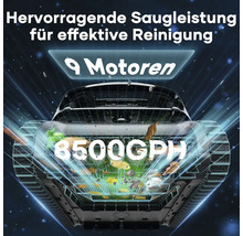 Aiper Scuba X1 Pro Max Poolroboter für Pools bis zu 300 m², kabellose Reinigung von Boden und Wänden, Wasserlinie und Wasseroberfläche, 32.000 l/h Durchflussrate, Akkulaufzeit 300 Minuten für die Bodenreinigung , 600 Minuten für die Oberflächenreinigung