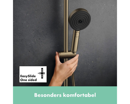 Handbrause mit Brausestange und EasySlide Funktion zur einseitigen Bedienung