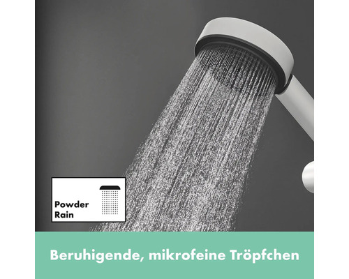 Handbrause mit Powder Rain Strahlart für entspannende Duschen