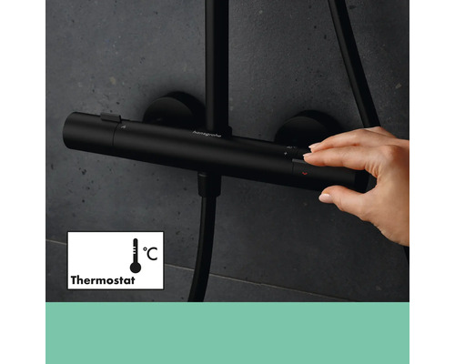 Aufputz Duscharmatur mit Thermostat zur Temperatureinstellung