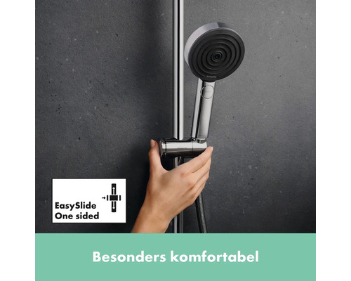 Handbrause an Duschstange mit EasySlide Funktion zur einseitigen Bedienung