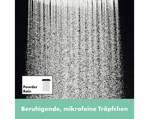 Duschkopf mit Powder Rain Strahlart im Einsatz