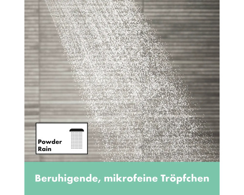 Dusche mit Powder Rain Strahlart