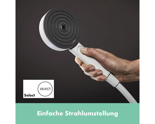 Handbrause mit Select Funktion in der Hand