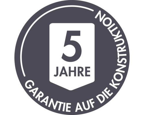 Fünf Jahre Garantie auf die Konstruktion