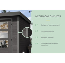 Gartenhaus Karibu Metalwood 3,5B Blech graualu 266 x 266,5 cm terragrau
