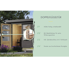 Gartenhaus Karibu Metalwood 3,5B Blech graualu 266 x 266,5 cm terragrau