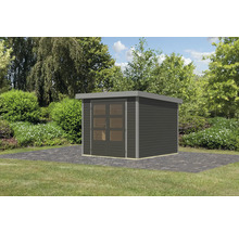 Gartenhaus Karibu Metalwood 3,5B Blech graualu 266 x 266,5 cm terragrau