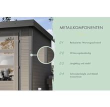 Gartenhaus Karibu Metalwood 3,5D Blech graualu 266 x 266,5 cm wassergrau
