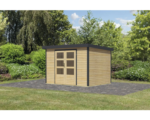 Holzgartenhaus mit Doppeltür und Fenster