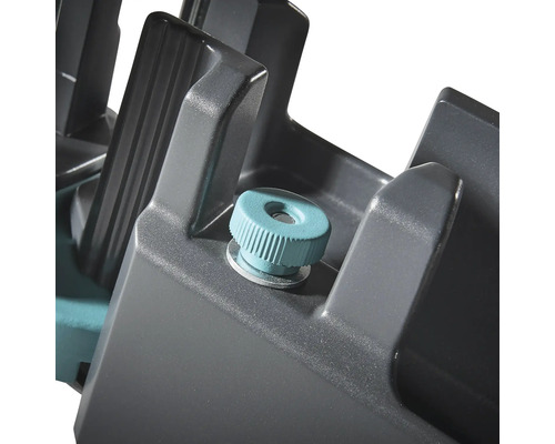 Detailaufnahme einer Schneidlade mit Feststellschraube