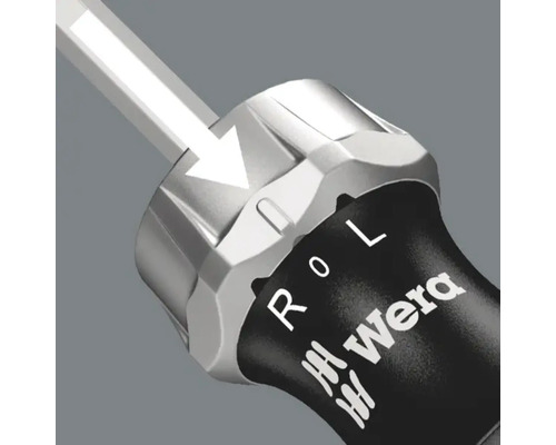 Detailaufnahme des Wera Schraubendrehers mit Umschalthebel