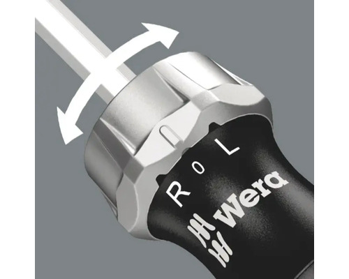Detailaufnahme eines Wera Schraubendrehers mit Drehrichtungseinstellung