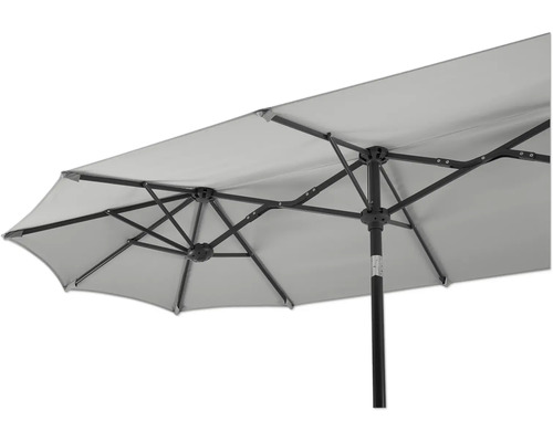 Doppelter Gartenschirm mit Gestell und Stoffbezug