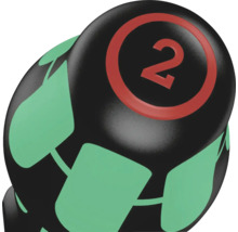 Hantel mit der Zahl 2 und Blattmotiven