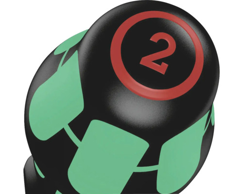 Hantel mit der Zahl 2 und Blattmotiven