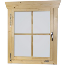 Einzelfenster für Gartenhaus 45 mm SKAN HOLZ Anschlag links 57,5x70,5 cm natur