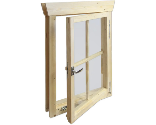 Holzfenster mit Glasflügel geöffnet