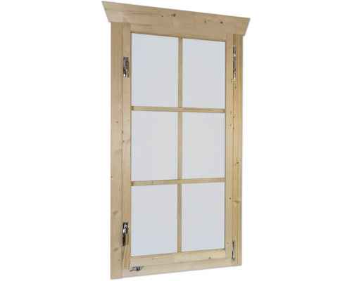 Holzfenster mit sechs Feldern und Fensterbeschlägen