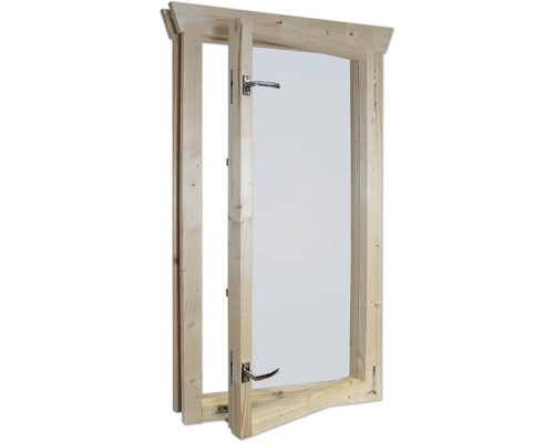Holzfenster mit Glas und Griff
