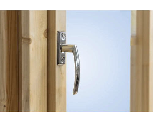 Holzfenster mit Fenstergriff