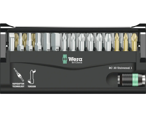 Wera Bit-Check mit verschiedenen Schrauberbits und Bithalter