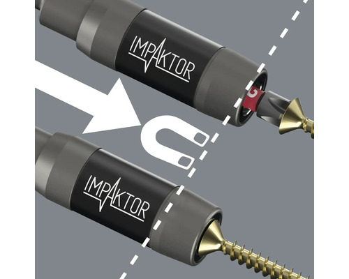 Darstellung der magnetischen Schraubenhalterfunktion von Wera Impaktor