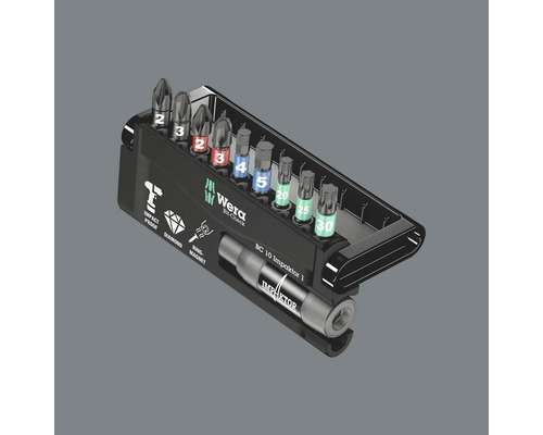 Wera Bit-Check mit verschiedenen Schrauberbits und Impaktor Bithalter