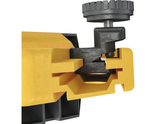 Detailansicht einer Justiervorrichtung für eine Werkbank