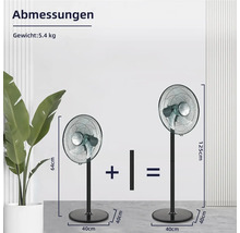Stand- und Tischventilator 2in1 Ø 40 cm 50W Bluepalm schwarz